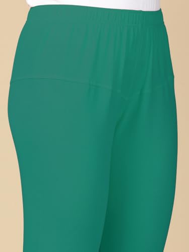 Image of Lux Cozi PYNK Solid Premium Cotton Lycra Churidar Leggings for Women | Regular Fit Elastic Waist Full Length Women Leggings | Free Size
