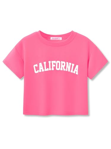 Image of Stylish Graffiti /Butterfly /Tropical Crop Top for Little & Big Girls - Cool Summer T-Shirt Clothes Size 6-18