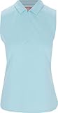 Ben Hogan Women's Ventilation Solid Sleeveless 1/4 Zip Polo - Waterspout XS