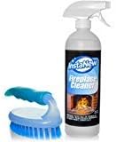 Fireplace Cleaner Bundle with Brush, 16 Ounce; Heavy Duty; Cleans Any Wood or Gas Fireplace; Brick, Stone, Hearth; Removes Creosote, Soot, Grease, Ash and More