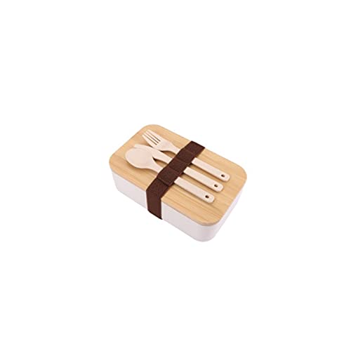 Lunc Boxes Scatola portapranzo in Legno dai Colori Moderni, Utilizzabile nel microonde e nel detersivo, 2 Scomparti, a Prova di perdite, Adatta per Le Famiglie