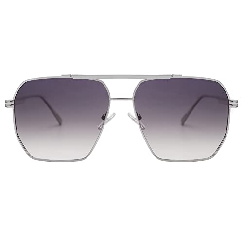 Image of SOJOS Retro Oversized Square Polarized Sunglasses for Women Men Vintage Shades Classic Large Metal Sun Glasses