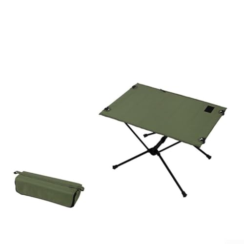 Oniissy Mesa de camping plegable para uso en exteriores, mesa de tela plegable ligera y portátil, 57 x 40 x 38 cm con poliéster Oxford 1000D y tablero de polipropileno, fuerte carga, no (verde)