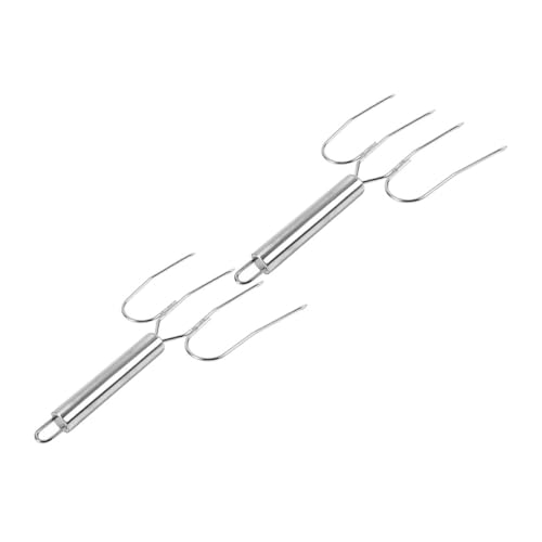 CATIEBYE Heavy Duty Turkey Lifting Forks 2pcs Stainless Steel Bbq Tools Easy to Use for Roasting Chicken Spit