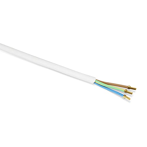 REV Przewód zasilający, kabel zasilający z wtyczką, kabel zastępczy, 3 m, 3680 W, biały