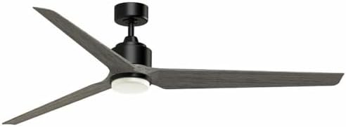 Fanimation TriAire Custom - 3 Blade Ceiling Fan with Light Kit-15.92 Inches Tall and 72 Inches Wide-Black Finish-Weathered Wood Blade