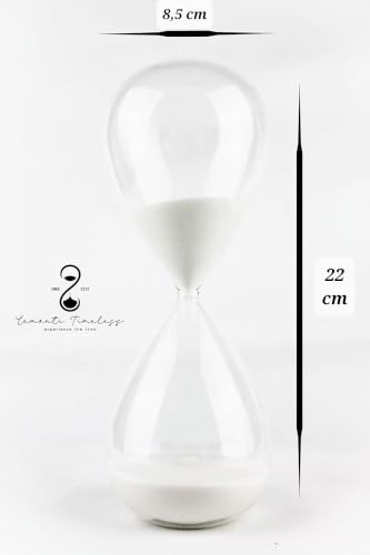 Lemonti Timeless Sanduhr aus Glas | 45 Minuten in Weiß | auch in 10/15/30/45/60 min | als Dekoration für das Büro… – Ansicht 2