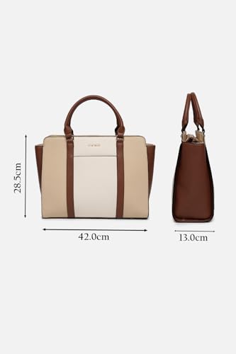Image of Allen Solly Women's Large Tote Shoulder Bag | PU Leather | Soft Touch | Detachable Sling | College & Daily Carry