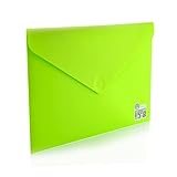 Office Box, Packs de 10 Carpeta Sobre con Cierre de V-Lock Formato A4+ en 5 colores opacos Vital con interior brillo y exterior Mate en acabado Soft Touch, 100% Reciclable. (Verde)