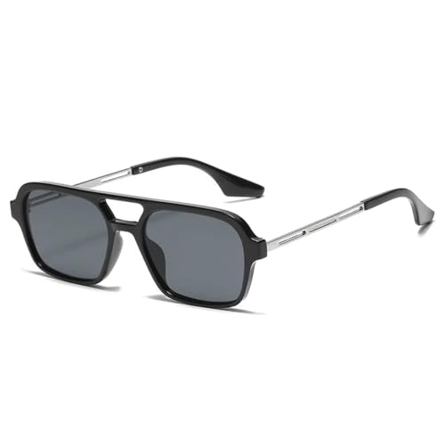 SZVVBKK Sunglasses Women Blue Lens Fashion Men Sunglasses Shades Vintage Uv400(C1 Black Gray)