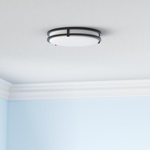 Image of 36W LED Flush Mount Ceiling Lights, 3200LM Black Ceiling Light Fixtures