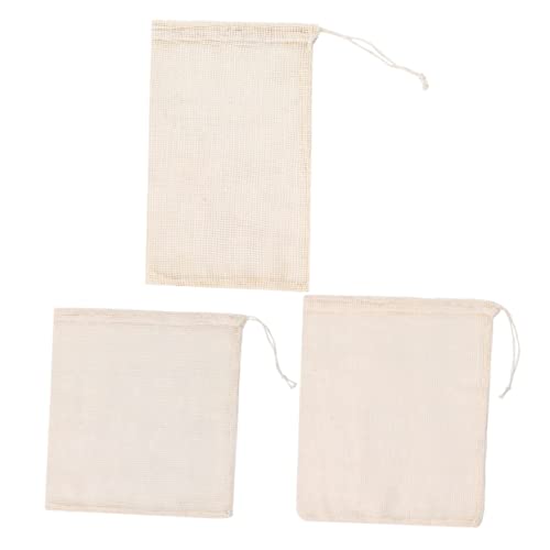 SHOWERORO 3 Pçs Bolsa De Malha De Algodão Com Cordão Bolsas De Malha Para Legumes Bolsa De Malha Com