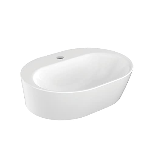 Kohler Span Round Vessel, White Washbasin for bathroom, 472mm X 360mm, Over Counter