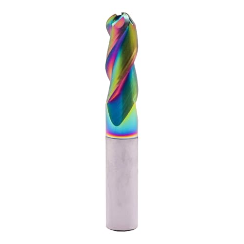 Image of 3 /8 inch 3 Flute 37 Helix Solid Carbide Ball Nose End Mill, DLC Coated | Ball End, 3 /8 inch Cutting Dia, 3 /8 inch Shank Dia, 1 inch Length of Cut, 2-1 /2 inch Overall Length, for Milling Aluminum and Copper