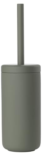 Zone Denmark Ume Toilettenbürste, WC Bürste, Klobürste in Schönem Dänischem Design, aus Steinzeug mit Soft Touch-Beschichtung, Durchm. 10 cm, Höhe 38,7 cm, Olive Green (Grün)