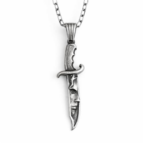 Collier poignard argent 925 homme pendentif couteau style gothique