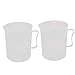 Aexit 1000mL PP gauge Dual Scale Volumetric Measuring Cup Graduated Beaker Clear 2pcs