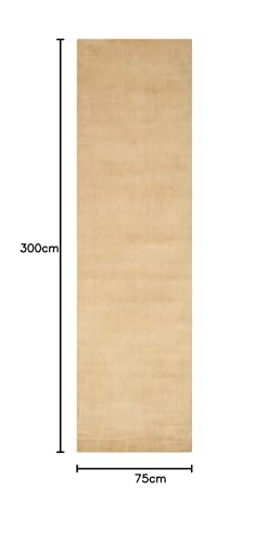 Image of Classical Look Plain Handmade Carpet with Super Soft & Pure Woolen Carpet for Your BEDROOMS & Living Room with 1 INCH Pile Height 2.6 X 10.0 FEET (75x300 CM)