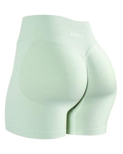 Image of AUROLA Influence Workout Shorts for Women,2.5 3.5 4.5 5.5 6.5 No Roll Up Squat Proof Scrunch Seamless Compression Gym Short