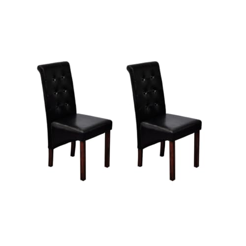 pokgdf Chaises de salle à manger faciles d'entretien pour la maison : lot de 2 chaises de style antique avec pieds en bois massif et revêtement en cuir...