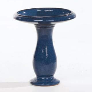 Alfresco Home Mayorca 2-Piece Hand-Made Ceramic Outdoor Bird Bath In White #TOP1