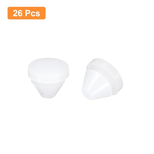 Image of uxcell 26 Pcs Silicone Plugs, Rubber Round Snap in Locking Hole Plugs for 9-10mm Hole, Hole Stoppers Waterproof Hole Plug for Metal Tube, Furniture End Caps Inserts, Clear