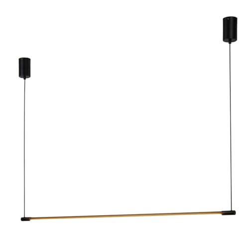 Alpinaluz Lámpara Colgante Lineal 120 cm – LED Integrado 22W 2700K 1260 lm – Altura Ajustable – Diseño Moderno Minimalista en Aluminio Negro para Comedor Cocina Oficina Isla o Escritorio