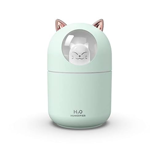 300ML Mini Umidificatore Ultrasonico, Funzione di Luce Notturna, Muto, Adatto Per Soggiorno, Camera da Letto, Ufficio, Auto, Pianta, Regalo Creativo Per i Bambini, Gli Amici e Gli Amanti (verde)