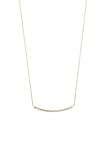  Barra de oro con diamantes, Collar de oro de 9K 14K 18K, Oro amarillo, Barra fina curva, Diamantes naturales blancos, Regalo de mujer, Regalo mínimo para ella/code: 0.002
