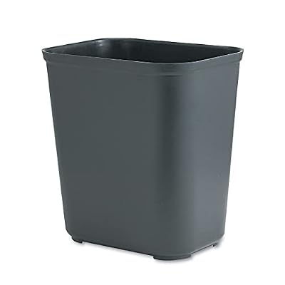 Rubbermaid Commercial Products Fire Resistant Wastebasket 7GAL/28 QT, Black, for Hospitals/Schools/Hotels/Offices