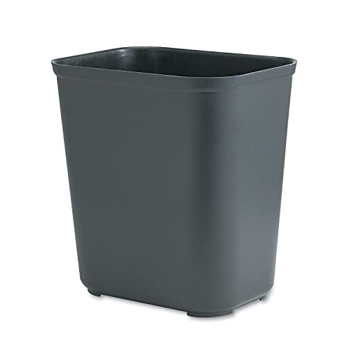 Image of Rubbermaid Commercial Products Fire Resistant Wastebasket 7GAL /28 QT, Black, for Hospitals /Schools /Hotels /Offices