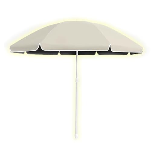 Sombrilla de jardín portátil de 7 pies – Parasol de altura ajustable para exteriores, sombrilla de picnic impermeable para pequeños patios y mercados, color albaricoque, protección UV