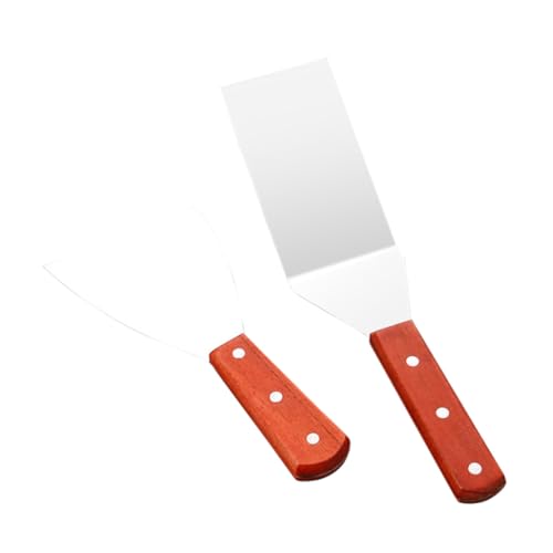 LOPUNER 2 Pezzi Spatole Acciaio Inossidabile per Cucina Paletta Non Stick per Pizza Steak e Teppanyaki Utensili e Ristoranti