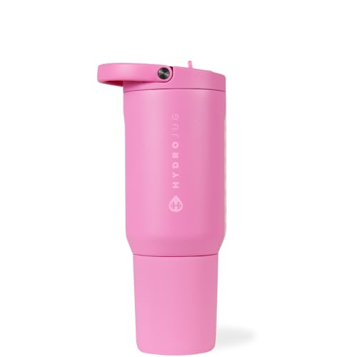 HydroJug Sport - Stainless Steel Tumbler with Straw, Vacuum Insulated, 20oz Leakproof Water Bottle, Ergonomic Design, Reusable, Dishwasher Safe, Rubber Base, Durable for Gym or Outdoors, Taffy