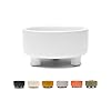 Waggo Uplift Ceramic Dog Bowl for Small Medium and Large Breeds – Heavyweight and Durable Pet Food and Water Dish Crock, Dishwasher Safe, Modern, Elevated Feeder (White, Large)