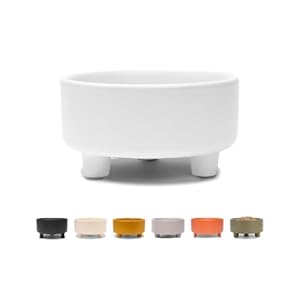 Waggo Uplift Ceramic Dog Bowl for Small Medium and Large Breeds – Heavyweight and Durable Pet Food and Water Dish Crock, Dishwasher Safe, Modern, Elevated Feeder (White, Large)