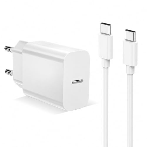 Cargador USB C Carga Rápida para iPhone 17 16 15,20W Adaptador Enchufe USB C Cargador iPhone con 2M Cable Tipo-C a Tipo-C para Apple iPhone 17/17 Pro/17 Pro Max/16e/16 Pro/16 Pro Max/16/15Plus, iPad