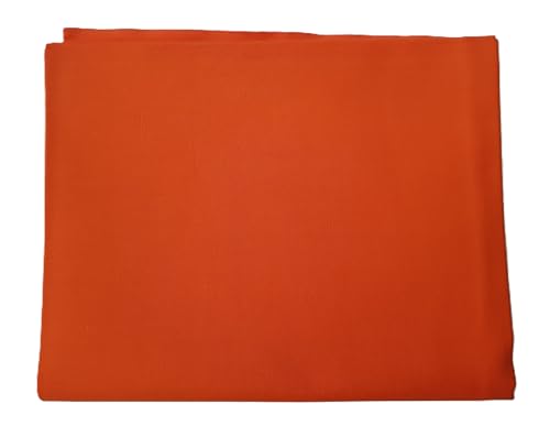 Image of Pure Cotton Poplin Unstitched Fabric 2.2 Meters x 32 Inches Solid Colour Cloth Material for Women's Saree Skirts, Petticoats, Pyjamas, Patiyala Pants, Salwar Etc. (Orange)