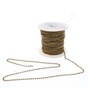 #US 18302-1-100 Brass Beaded Chain 100-ft for Replacement Lampholder Cords