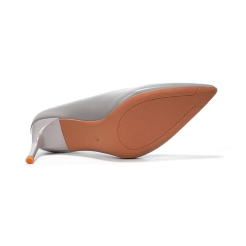 Hee grand Women's Classic Pointed Toe Heel Pumps Fashion Candy Colors Patent Leather Heels Comfortable Mid Heel Work Shoes Stiletto Wedding Dress Shoes4