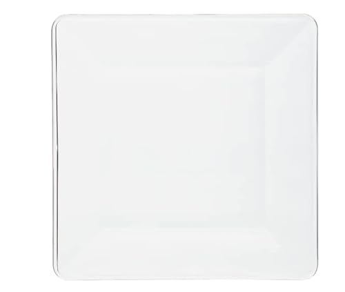 12-Pieces Square Clear Glass Dinnerware Set | Durable Tableware | Kitchenware Set | Dishwasher Safe For Easy Cleanup | Includes Dinner Plates, Dessert Plates, Bowls And Mugs | Service For 4 #TOP5