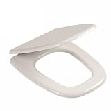 Ercos Sedile per Vaso Wc Square, Coprisedile Water Compatibile Pozzi Ginori Serie Square, MDF/Poliestere, 354 x 440 mm, Bianco Lucido