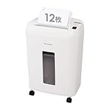 アイリスオーヤマ 細密シュレッダー 業務用 静音 マイクロクロスカット 細断枚数12枚 ホチキス対応 連続使用10分 カード細断可能 ダストボックス23L A4/550枚収容 OF12M ホワイト