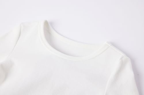 Image of Niyage Toddler Soft Thick Crewneck Tee Tops Girls Comfort Basic Long Sleeve T-Shirt