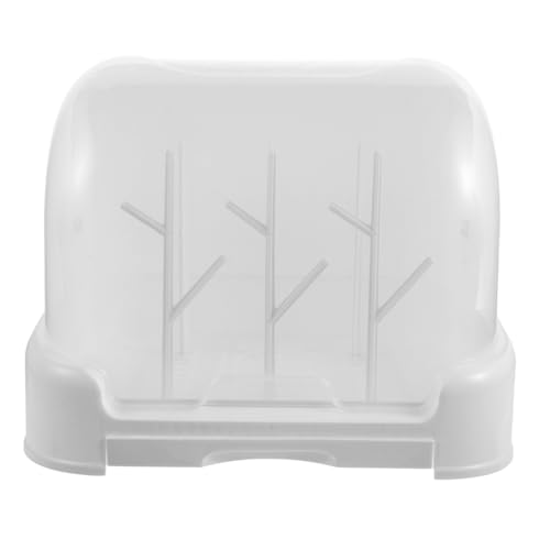 CATIEBYE Escurridor Biberones Niña con Sellada Antipolvo Organizador Vertical Espacio para Biberones Tetinas y Vasos Pequeños Soporte Multifuncional para Accesorios Infantile