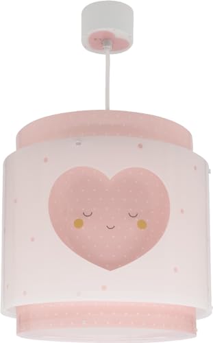Dalber Lustre Chambre Lampe Suspension Plafonnier Pour Enfants, Baby Dreams Coeur Rose, 76012MS, E27