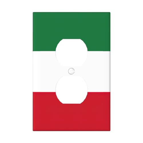 Cubiertas de salida con estampado de bandera kuwaití, 1 placa de pared de tamaño estándar, cubiertas de placas frontales de policarbonato de doble salida