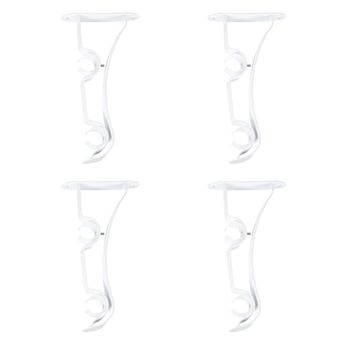 uxcell 4Pcs Double Curtain Rod Bracket, Wall Mount Metal Curtain Rod Holder, White