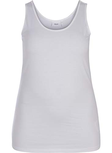 Zizzi Basistop Camiseta sin Mangas, Blanco (White 1101), X-Large (Talla del Fabricante: XL 54/56) para Mujer