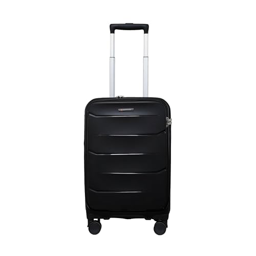 Image of SWISS MILITARY EDGEPRO 20 inch Hard Laptop Cabin Luggage Bag, Polypropylene Trolley Bag with Laptop Compartment up to 15.6 inch & 360 Spinner Wheels, Number Lock with Push Button Handle Trolley 55L